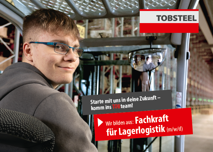 Ausbildung als Fachkraft für Lagerlogistik (m/w/d) bei der TOBSTEEL GmbH