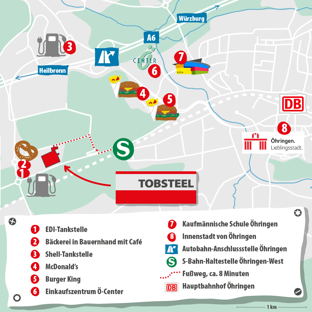 Sketch site plan of TOBSTEEL GmbH